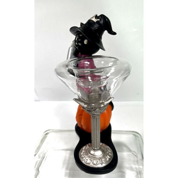 Yankee Candle Halloween Black Cat Bartender Witch Tea Light Holder *Sophia* - Picture 9 of 10